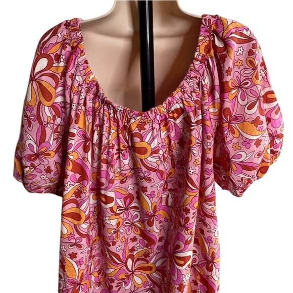 ana Womens Mini Off the Shoulders Floral Dress Pink Plus Size 3x New c - Picture 8 of 8